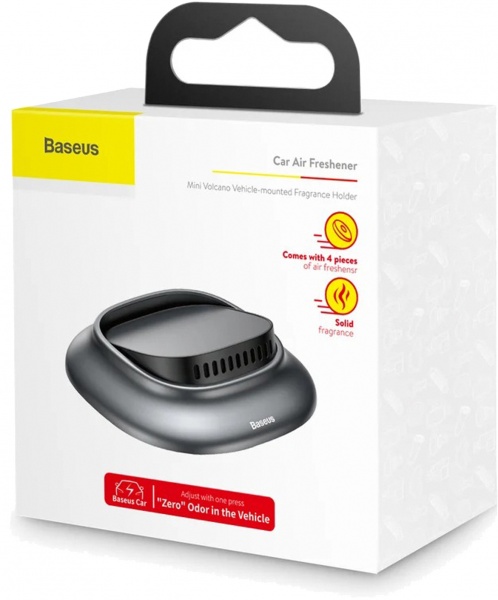 Ароматизатор на панель приборов BASEUS Little Volcano Deep gray (SUXUN-AH0G) одеколон x2, лимон x1, океан x1