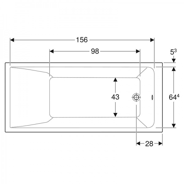 Ванна акриловая Geberit Selnova Square 554.385.01.1 170х75 см 