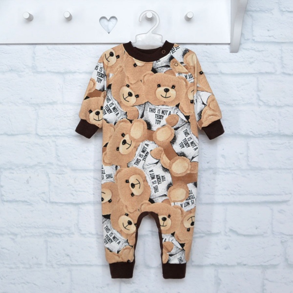 Ромпер-реглан унисекс Blanka Медвежонки р.80 коричневый 12831 