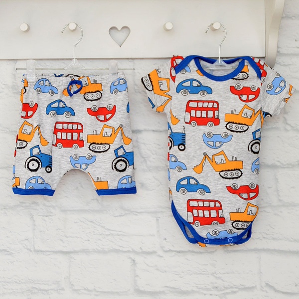 Комплект Blanka Машинки сірий р.92 12996 