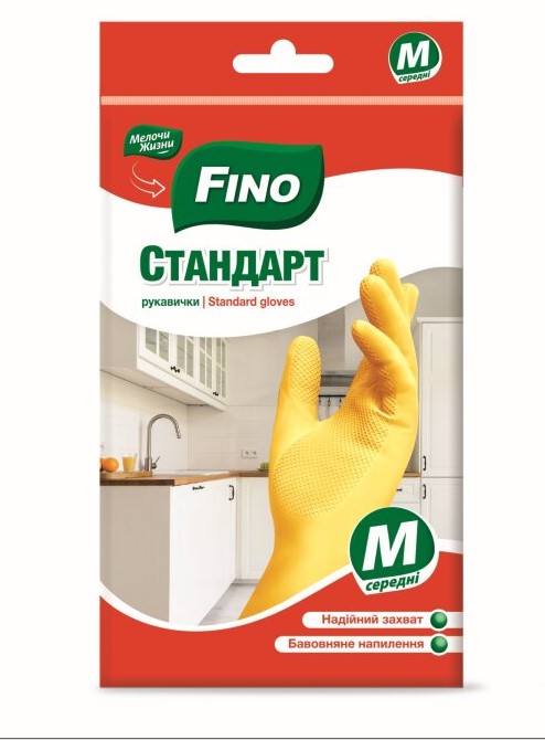 Перчатки латексные Fino стандартные р.M 1 пар/уп.