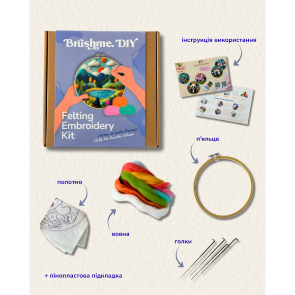 Набор для валяния картины из шерсти Сказка горного края Brushme
