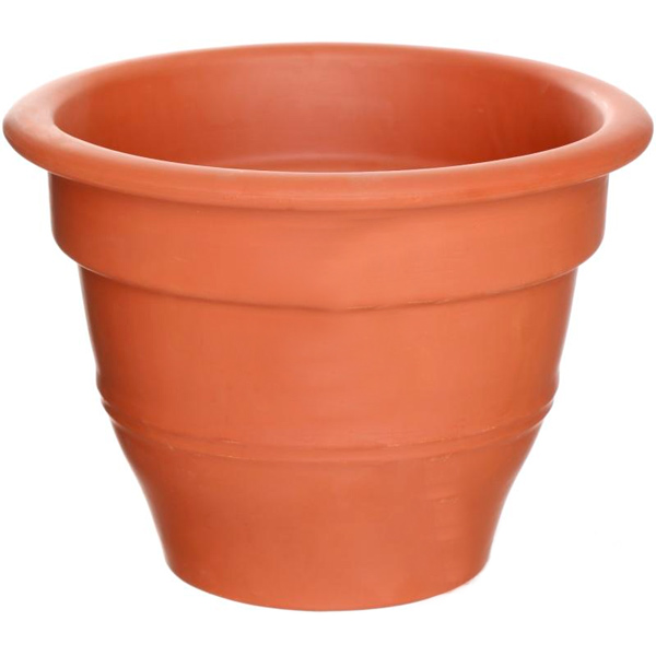 Горщик керамічний Каменный цветок рельєфний 1392 круглий 3л теракот 