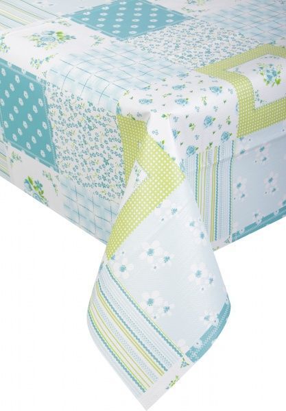 Скатертина Преміум 5733130а20 140x200 см блакитний із салатовим УкрСкат 