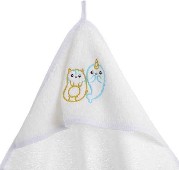 Полотенце Homeline уголок с вышивкой 90x90 см белый