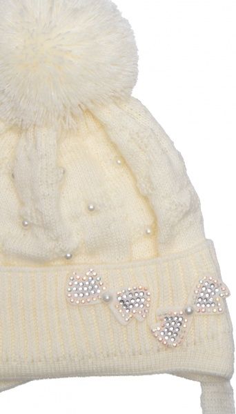 Шапочка детская для девочки Luna Kids р.40-42 молочный 1826 