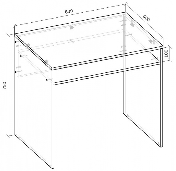 Стол письменный Грейд СП10 графит 