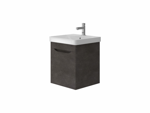 Тумба підвісна ЮВЕНТА Тумба Livorno-55 структурний камінь з умивальником Luxury-55