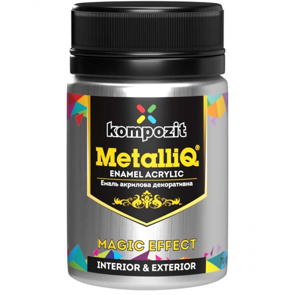 Декоративна фарба Kompozit акрилова MetalliQ срібло 0,07кг