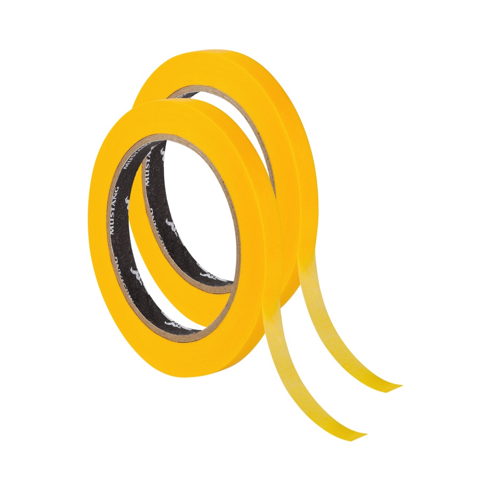 Стрічка малярна Mustang CONTOUR LINE жовта (комплект 2 шт.) 9 мм x 50 м