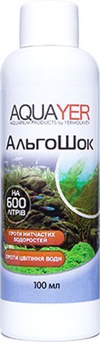 Засіб АльгоШок проти зелених нитчастих водоростей і цвітіння води 100 мл AQUAYER 