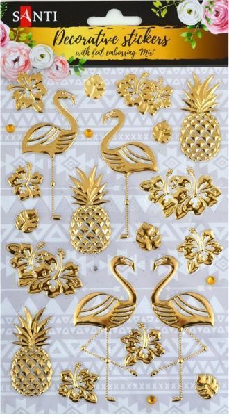 Набор декортивних стикеров с тиснением фольгой Микс, 140 * 210мм 741284 20 шт.