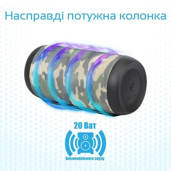 Бездротова акустика Promate silox.camouflage 2.0 green camo silox.camouflage