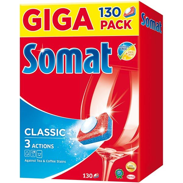 Таблетки для мытья посуды Somat Classic 130 шт