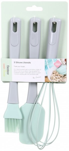 Набор кухонных принадлежностей для выпечки венчик лопатка и щеточка menthol силикон Flamberg Smart Kitchen