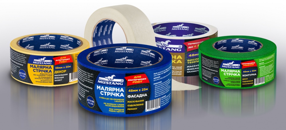 Стрічка малярна Mustang Фасадна синя 48 мм x 50 м