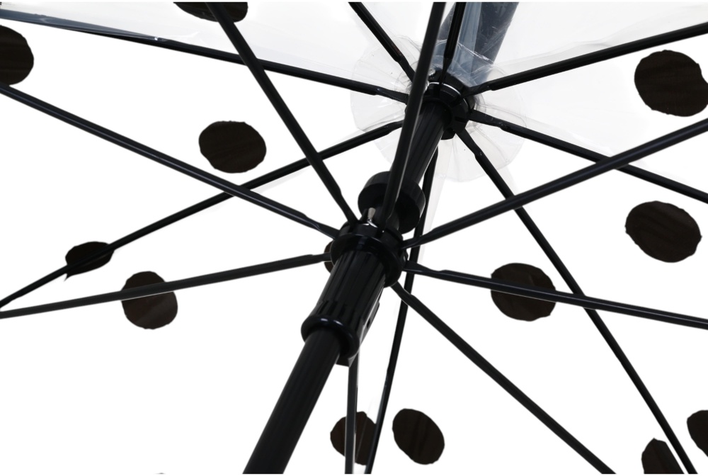 Парасолька Susino Горошок напівавтомат купол 48 см спиць 8, прозорий 23663