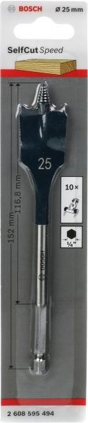 Свердло по дереву Bosch Self Cut Speed 152 мм 25 мм 2608595494