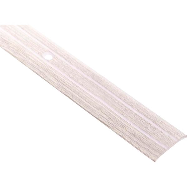 Порожек алюминиевый декорированный Braz Line рифленый с отверстиями 25x2700 мм дуб беленый