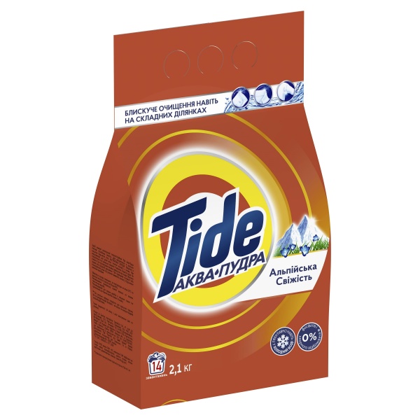 Стиральный порошок для машинной стирки Tide Аква-Пудра Альпийская свежесть 2,1 кг 