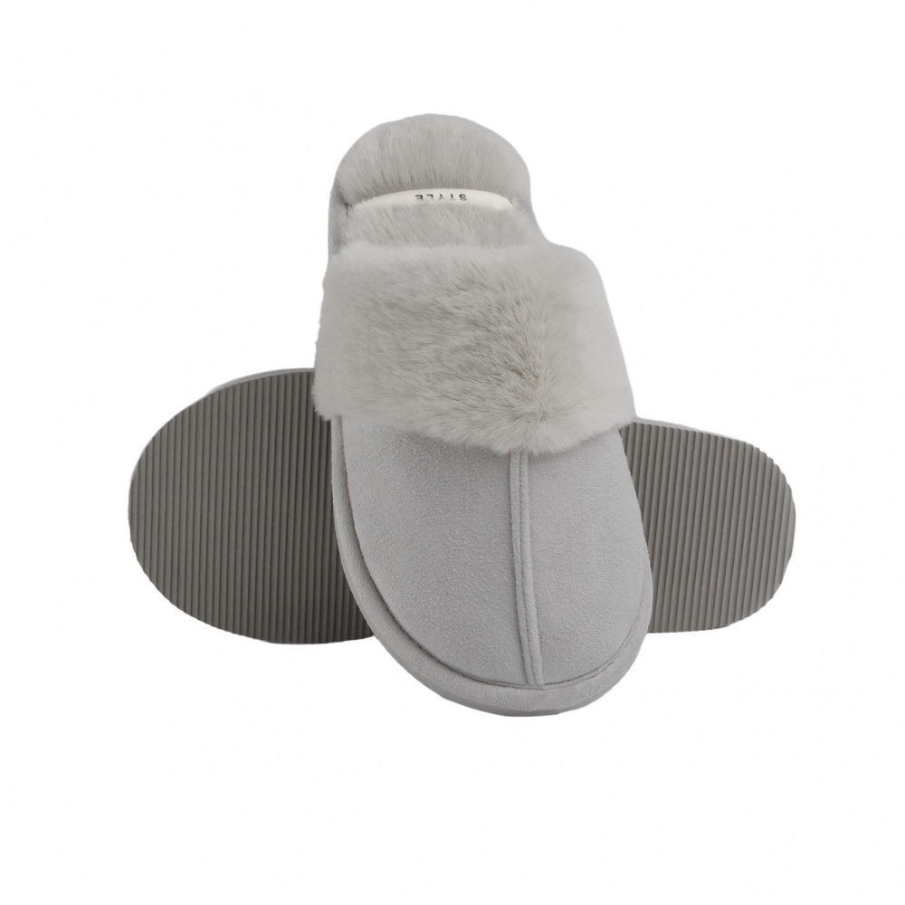 Тапки домашние Twins HS-LUX замшевые с меховым выворотом р.36/37 светло-серый