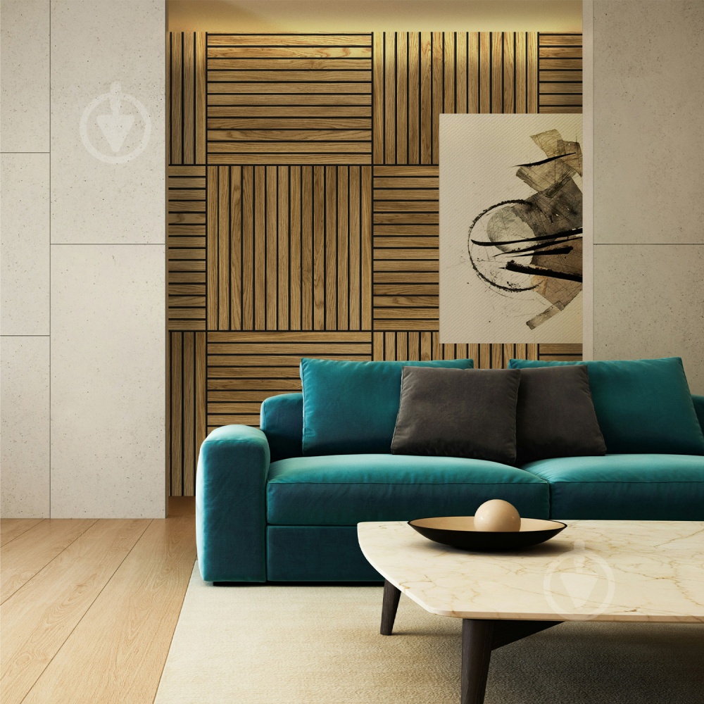 Рейкова панель акустична ПлиТТоргСервіс 17х300х600 мм дуб 0,36 м.кв.