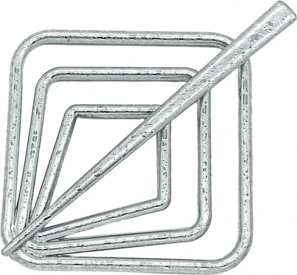 Заколка Квадрат 85х85 мм мокрое серебро В0001-2а MISLT