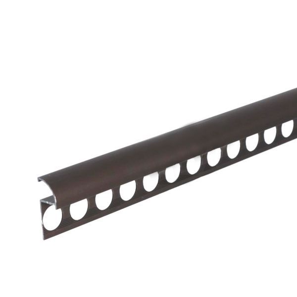 Уголок для плитки Braz Line наезжающий внешний алюминий 32 мм 2,7м бронза 