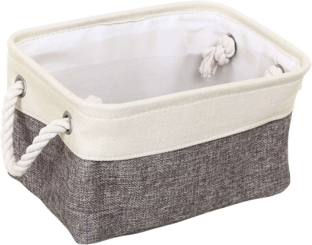 Корзина с ручкой Basic , 28х20х16 см, бежево-серый Sensio