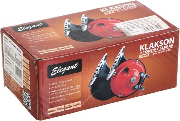 Сигнал звуковой воздушный Elegant улитка 100 740 черный