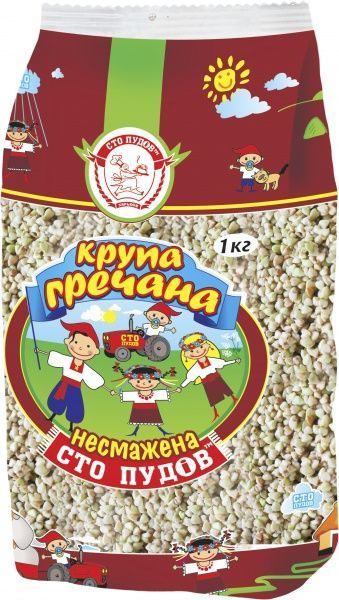 Крупа гречневая Сто пудов нежаренная 1000 г 