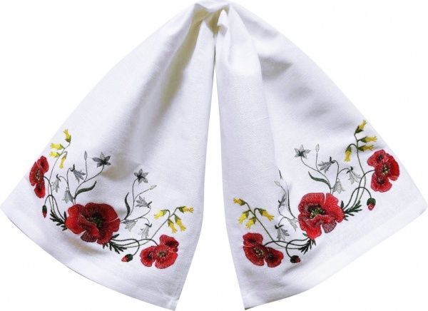 Рушник Маки 35x90 см Галерея льону білий 