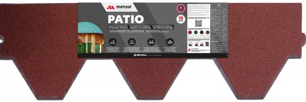 Битумная черепица MATIZOL® PATIO сотая красная 3 кв.м