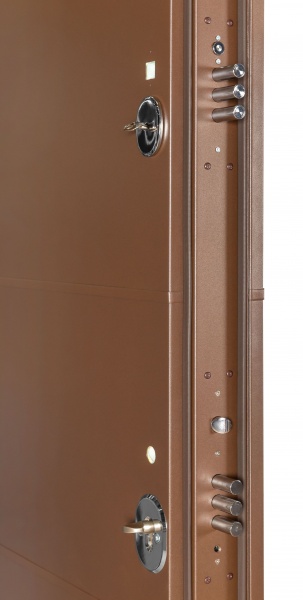 Двері вхідні Булат Elegant 703 Metalic Wood - коричнева коричневий 2050x850 мм праві