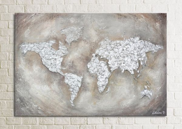 Картина Серебрянная карта 80x120 см Юрис Проф Арт 
