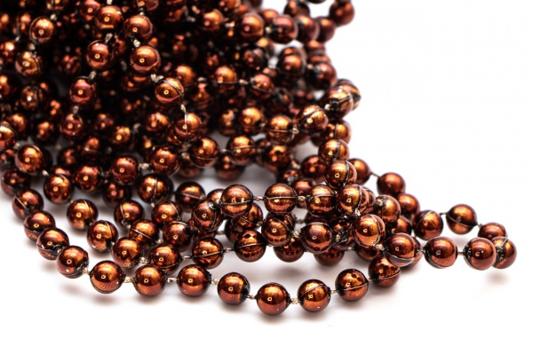 Бусы для елки Девилон 250553 6мм 6 м шоколад