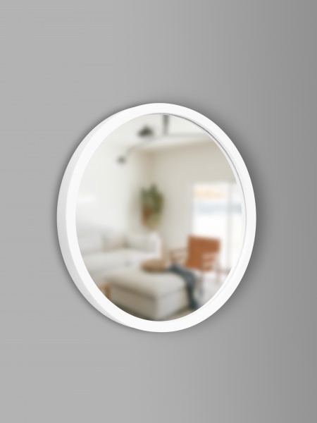 Зеркало настенное Luxury Wood Perfection Slim ясень снежно-белый D800 мм 