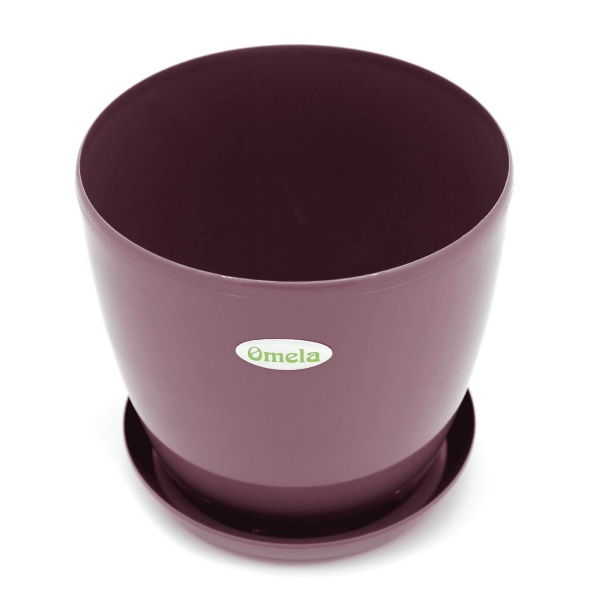 Горшок пластиковый Омела Глянец 3,3 литра круглый темно-лиловый 
