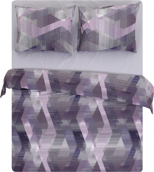 Комплект постельного белья Basic Бруно премиум 2.0 фиолетовый Luna 