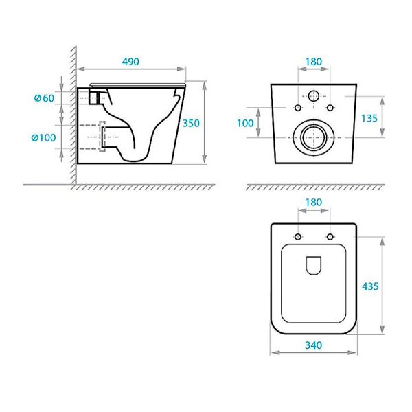 Подвесной унитаз Koller Pool TREND с сиденьем Soft-close TR-0490-RW
