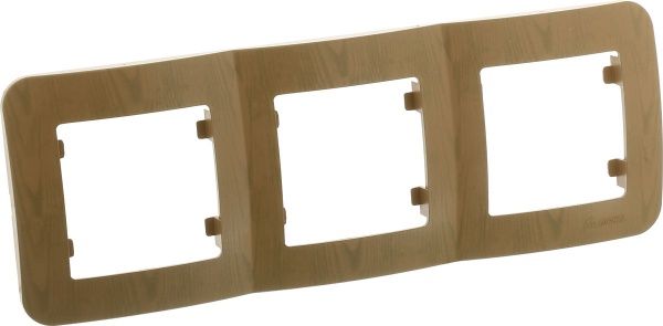 Рамка трехместная Makel Lillium Natural горизонтальная дуб