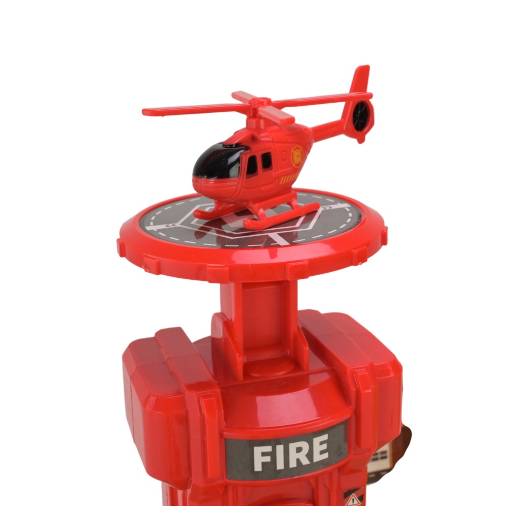 Паркинг Shantou Пожарная станция с машинками и вертолетом ZX-024A