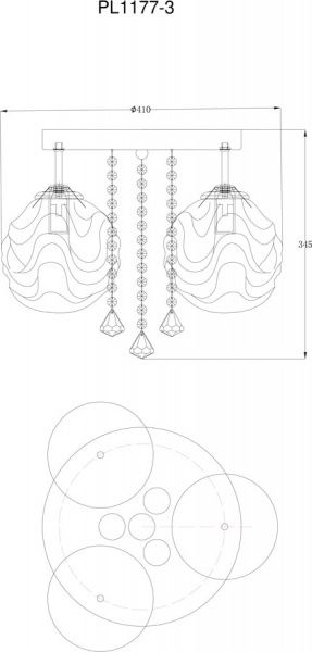 Люстра потолочная Accento lighting 3x60 Вт E27 хром 