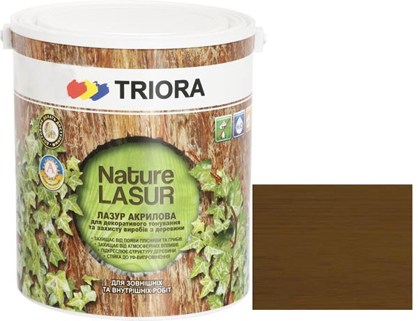 Лазур Triora акрилова горіх напівмат 2,5 л