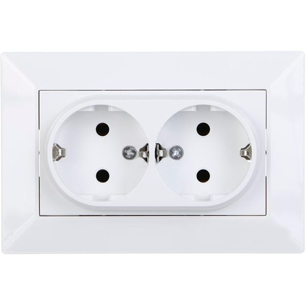 Розетка подвійна HausMark Alta білий SNG-SCP.SQ20MG21WG-WH