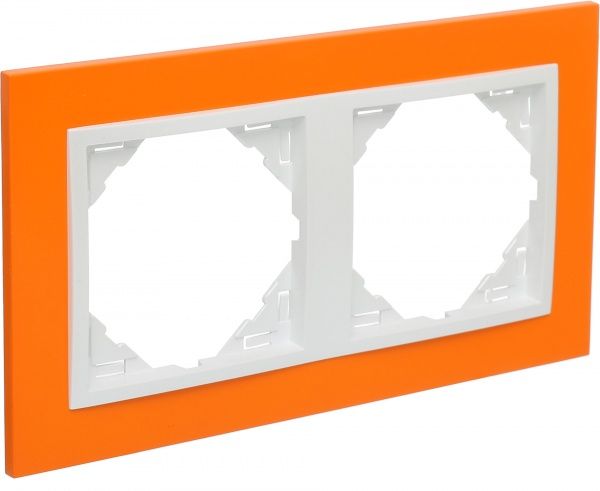 Рамка двухместная Efapel ANIMATO Logus универсальная оранжевый/металлик ледяной 90920 TJG