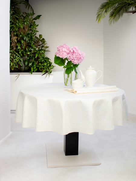 Скатерть Лист 116-23/00 d160 бежевый Эдельвика 