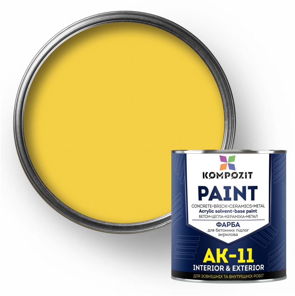 Фарба Kompozit для бетонної підлоги АК-11 жовтий мат 2,8кг