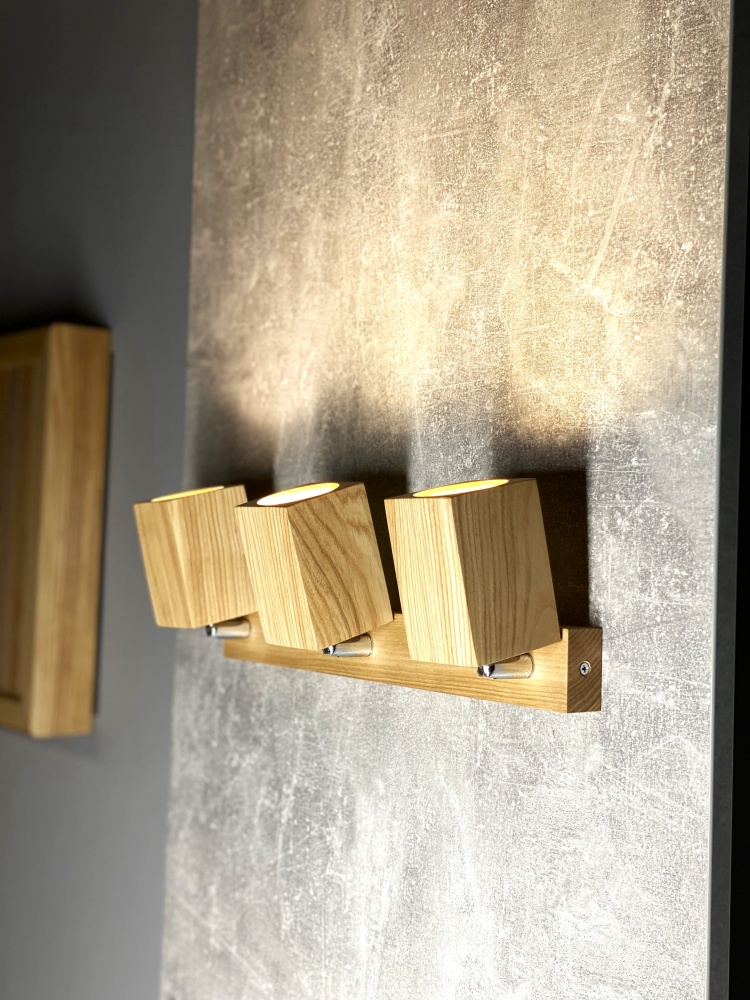 Спот Iterna Cube 3xGU10 ясень светлый LW0613