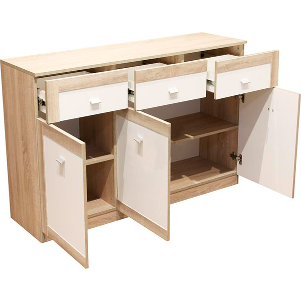 Комод Aqua Rodos Malaga 3S 3D /дуб сонома белый 